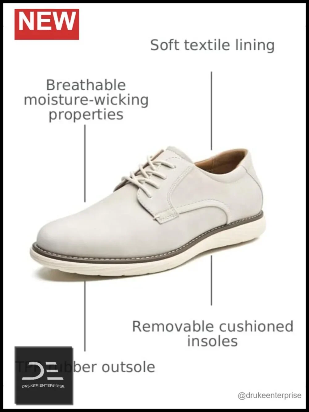 Men's Dress Shoes Oxfords Work Shoes Business Casual Non-Slip Lightweight Comfy